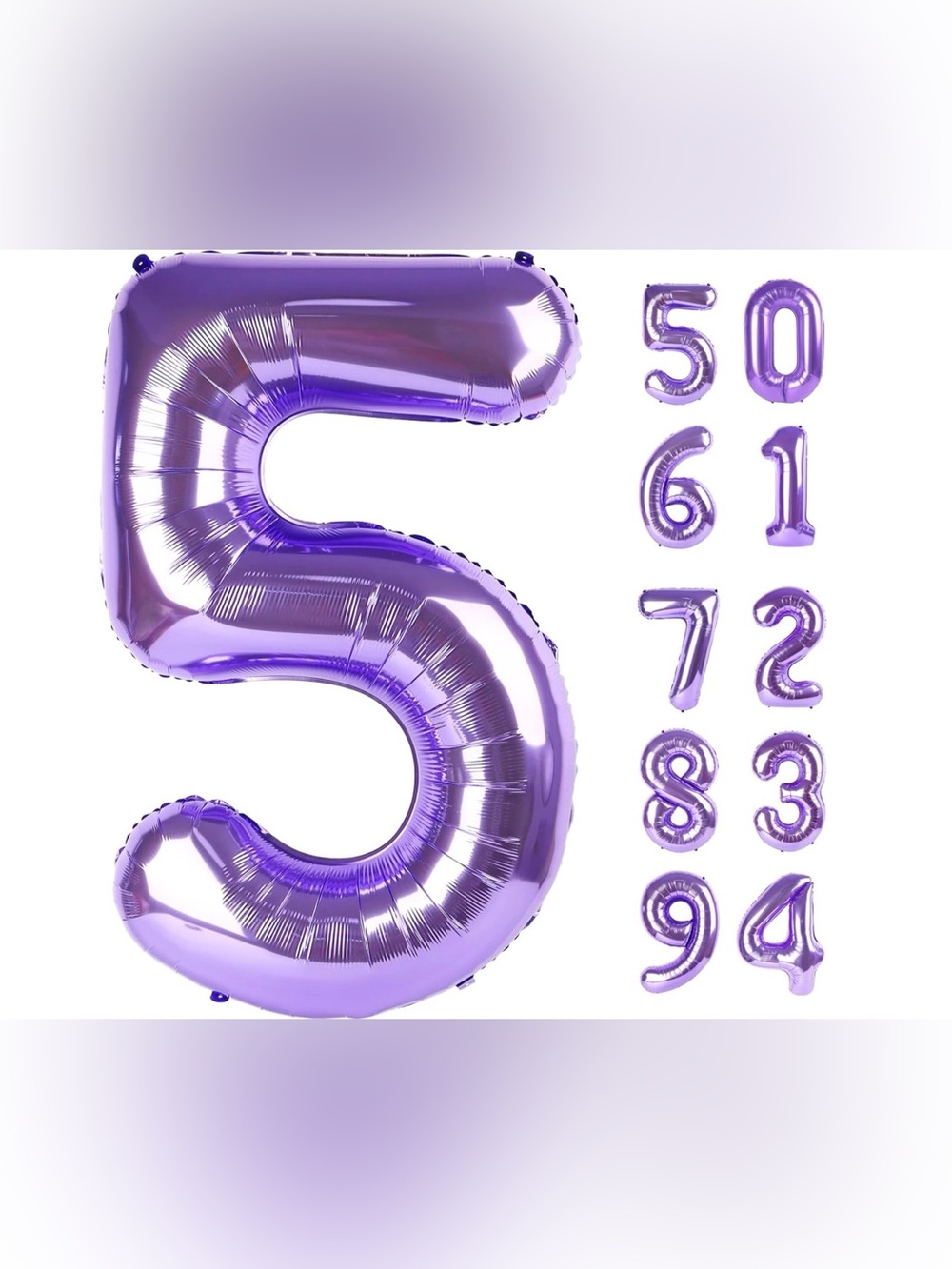 Purple Metallic Foil Number 5 Balloon Large 40 Inch Party Decoration NIP